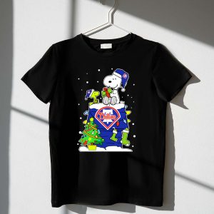 Philadelphia Phillies Christmas Snoopy And Woodstock Gift Festivities Shirt