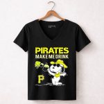 Pirates Make Me Drink Snoopy Pittsburgh Pirates Fans 7 Womens V Neck.jpg
