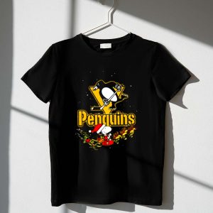 Pittsburgh Penguins Santa Snoopy And Woodstock Christmas Shirt