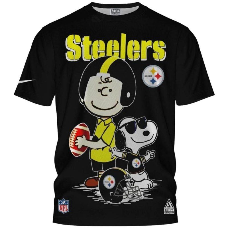 Pittsburgh Steelers Cartoon The Peanuts Snoopy All Over Print T Shirt 1.Jpg