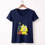 Pittsburgh Steelers Christmas Snoopy Doghouse Festive Holiday Scene 5 Womens V Neck