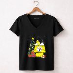 Pittsburgh Steelers Christmas Snoopy Doghouse Festive Holiday Scene 7 Womens V Neck