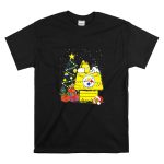 Pittsburgh Steelers Christmas Snoopy Doghouse Festive Holiday Scene T Shirt 6