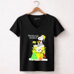 Pittsburgh Steelers Christmas Snoopy Rooftop Holiday Scene 7 Womens V Neck