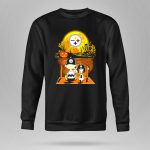 Pittsburgh Steelers Snoopy Charlie Brown Halloween Pumpkin Moon House 9 Sweatshirt