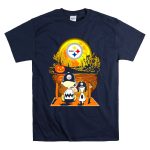 Pittsburgh Steelers Snoopy Charlie Brown Halloween Pumpkin Moon House T Shirt 7