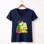 Pittsburgh Steelers Snoopy Christmas Peanuts Doghouse Football 5 Womens V Neck