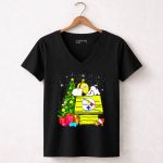 Pittsburgh Steelers Snoopy Christmas Peanuts Doghouse Football 7 Womens V Neck