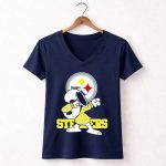 Pittsburgh Steelers Snoopy Dabbing Fan 5 Womens V Neck