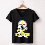 Pittsburgh Steelers Snoopy Dabbing Fan 7 Womens V Neck