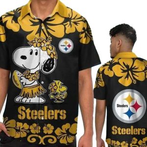 Pittsburgh Steelers Snoopy Hula Dance Hawaiian Shirt 1.jpg