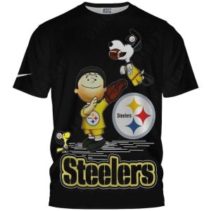 Pittsburgh Steelers Snoopy and Friends All Over Print T Shirt 1.jpg