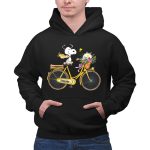 Pittsburgh Steelers Snoopy on Bicycle with Football Helmet and Flowers T Shirt 1.jpeg T Shirt 2