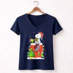 Portland Trail Blazers Snoopy Christmas Peanuts Fan Holiday 5 Womens V Neck