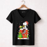 Portland Trail Blazers Snoopy Christmas Peanuts Fan Holiday 7 Womens V Neck