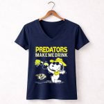 Predators Make Me Drink Nashville Predators Snoopy Fan 5 Womens V Neck.jpg