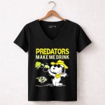 Predators Make Me Drink Nashville Predators Snoopy Fan 7 Womens V Neck.jpg