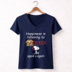 Queen Snoopy Headphones 5 Womens V Neck.jpg