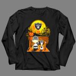 Raiders Halloween Snoopy Charlie Brown Pumpkin Moon 4 Long Sleeves