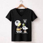 Raiders Snoopy Charlie Brown Woodstock Football Team Helmets 7 Womens V Neck