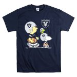 Raiders Snoopy Charlie Brown Woodstock Football Team Helmets T Shirt 7