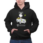 Raiders Snoopy Driving Cartoon with Woodstock and NFL 2 Hoodie