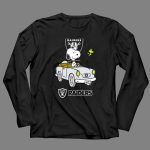 Raiders Snoopy Driving Cartoon with Woodstock and NFL 4 Long Sleeves