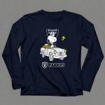 Raiders Snoopy Driving Cartoon with Woodstock and NFL 6 Long Sleeves