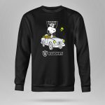 Raiders Snoopy Driving Cartoon with Woodstock and NFL 9 Sweatshirt