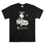 Raiders Snoopy Driving Cartoon with Woodstock and NFL T Shirt 6