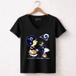 Rams Snoopy Charlie Brown Woodstock Football Helmets 7 Womens V Neck