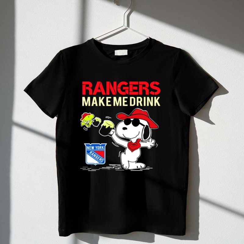 Rangers Make Me Drink Snoopy Celebrates New York Rangers Fans 1 T Shirt