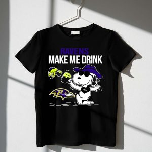 Ravens Make Me Drink Snoopy Baltimore Football Fan 1 T Shirt