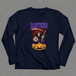 Ravens Reaper with Scythe and Pumpkins Halloween Baltimore Ravens 6 Long Sleeves