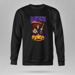 Ravens Reaper with Scythe and Pumpkins Halloween Baltimore Ravens 9 Sweatshirt