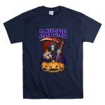 Ravens Reaper with Scythe and Pumpkins Halloween Baltimore Ravens T Shirt 7