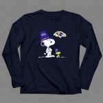 Ravens Snoopy And Woodstock Thanksgiving Pilgrim Hats Nfl Baltimore Ravens 4 Long Sleeves1