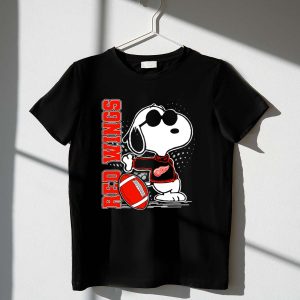 Red Wings Detroit Snoopy Football Peanuts Shirt