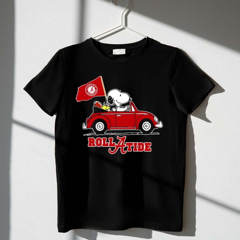 Roll A Tide Alabama Crimson Tide Snoopy Driving 1 T Shirt