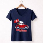 Roll A Tide Alabama Crimson Tide Snoopy Driving 5 Womens V Neck