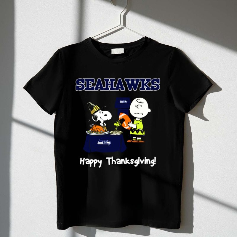 Seattle Seahawks Snoopy Charlie Brown Happy Thanksgiving 1 T Shirt