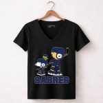 Sabres Snoopy Fans With Buffalo Hockey Team Enthusiasts 7 Womens V Neck.jpg