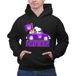 Sacramento Kings Snoopy Dog Driving Car with Flag and Basketball 2 Hoodie