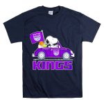 Sacramento Kings Snoopy Dog Driving Car with Flag and Basketball T Shirt 7