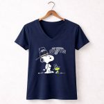 San Antonio Spurs Snoopy Woodstock Pilgrim Hats 5 Womens V Neck