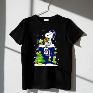 San Diego Padres Snoopy Christmas Theme 1 T Shirt.jpg