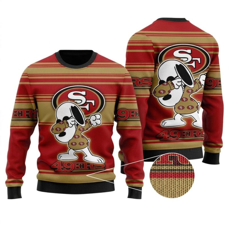 San Francisco 49Ers Dabbing Snoopy Ugly Sweater 1.Jpg