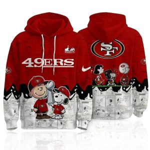 San Francisco 49ers Peanuts Snoopy Charlie Browns Winter All Over Print Hoodie 1.jpg