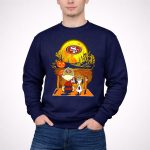San Francisco 49ers Snoopy Charlie Brown Pumpkin Halloween Moon Scene 3 Sweatshirt