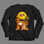 San Francisco 49ers Snoopy Charlie Brown Pumpkin Halloween Moon Scene 4 Long Sleeves